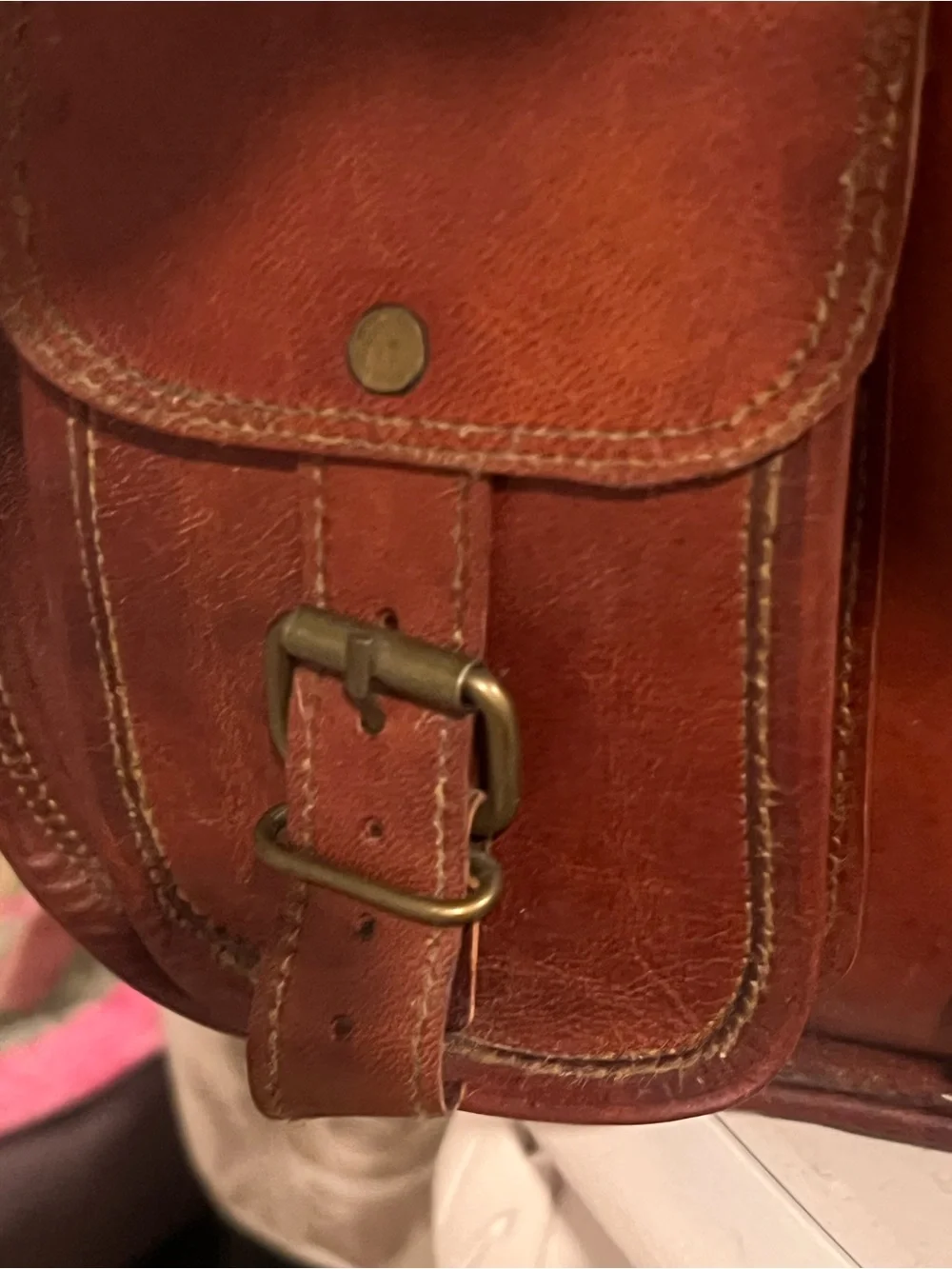 🍓Classic Brown Leather Messenger Bag 